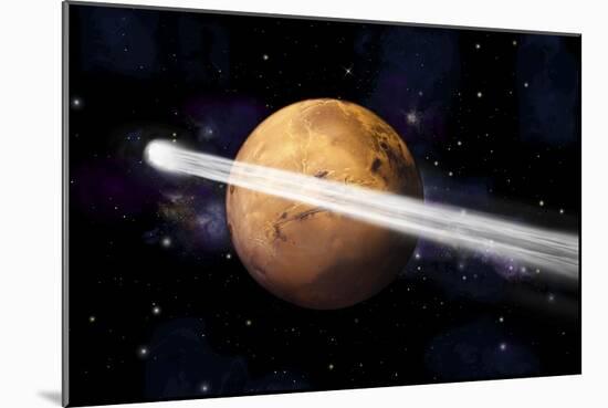 Artist's Depiction of the Comet C-2013 A1 Making a Close Pass by Mars-null-Mounted Art Print