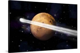 Artist's Depiction of the Comet C-2013 A1 Making a Close Pass by Mars-null-Stretched Canvas