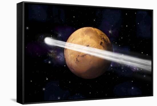 Artist's Depiction of the Comet C-2013 A1 Making a Close Pass by Mars-null-Framed Stretched Canvas