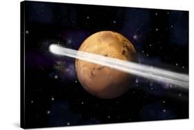 Artist's Depiction of the Comet C-2013 A1 Making a Close Pass by Mars-null-Stretched Canvas