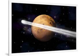 Artist's Depiction of the Comet C-2013 A1 Making a Close Pass by Mars-null-Framed Art Print