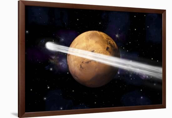 Artist's Depiction of the Comet C-2013 A1 Making a Close Pass by Mars-null-Framed Art Print