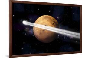 Artist's Depiction of the Comet C-2013 A1 Making a Close Pass by Mars-null-Framed Art Print