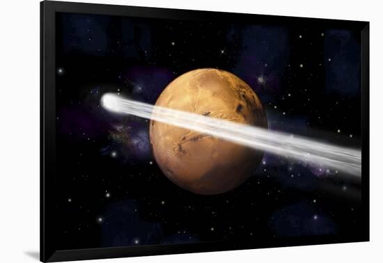 Artist's Depiction of the Comet C-2013 A1 Making a Close Pass by Mars-null-Framed Art Print