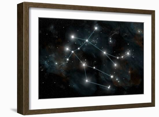 Artist's Depiction of the Constellation Gemini the Twins-Stocktrek Images-Framed Art Print