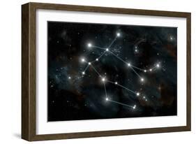 Artist's Depiction of the Constellation Gemini the Twins-Stocktrek Images-Framed Art Print