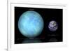 Artist's Depiction of the Difference in Size Between Earth and Kepler 22B-null-Framed Premium Giclee Print