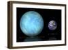 Artist's Depiction of the Difference in Size Between Earth and Kepler 22B-null-Framed Premium Giclee Print