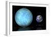 Artist's Depiction of the Difference in Size Between Earth and Kepler 22B-null-Framed Premium Giclee Print