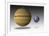 Artist's Depiction of the Size Relationship Between Earth and Gliese 1214B-null-Framed Art Print