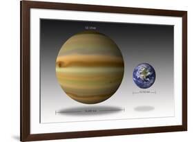 Artist's Depiction of the Size Relationship Between Earth and Gliese 1214B-null-Framed Art Print