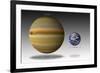 Artist's Depiction of the Size Relationship Between Earth and Gliese 1214B-null-Framed Art Print