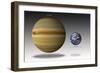 Artist's Depiction of the Size Relationship Between Earth and Gliese 1214B-null-Framed Art Print