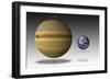 Artist's Depiction of the Size Relationship Between Earth and Gliese 1214B-null-Framed Premium Giclee Print