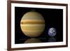 Artist's Depiction of the Size Relationship Between Earth and Gliese 1214B-null-Framed Art Print