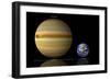 Artist's Depiction of the Size Relationship Between Earth and Gliese 1214B-null-Framed Premium Giclee Print