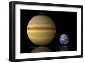 Artist's Depiction of the Size Relationship Between Earth and Gliese 1214B-null-Framed Art Print