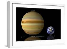 Artist's Depiction of the Size Relationship Between Earth and Gliese 1214B-null-Framed Art Print