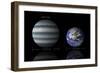 Artist's Depiction of the Size Relationship Between Earth and Koi-314C-null-Framed Art Print