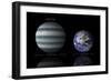 Artist's Depiction of the Size Relationship Between Earth and Koi-314C-null-Framed Premium Giclee Print