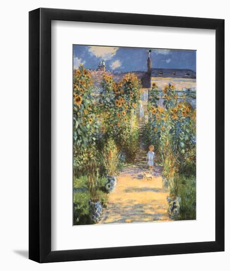 Artist's Garden at Vetheuil-Claude Monet-Framed Art Print