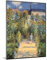 Artist's Garden at Vetheuil-Claude Monet-Mounted Art Print