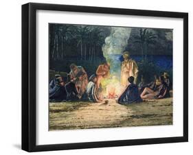 Artist's Halt in the Desert by Moonlight, C.1845 (See also 351541 and 3513432-Richard Dadd-Framed Giclee Print