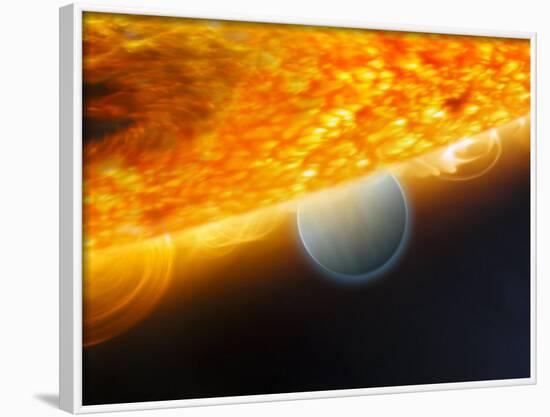 Artist's Impression of a Jupiter-Size Extrasolar Planet Being Eclipsed by its Parent Star-Stocktrek Images-Framed Photographic Print