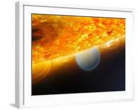 Artist's Impression of a Jupiter-Size Extrasolar Planet Being Eclipsed by its Parent Star-Stocktrek Images-Framed Photographic Print