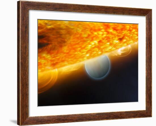 Artist's Impression of a Jupiter-Size Extrasolar Planet Being Eclipsed by its Parent Star-Stocktrek Images-Framed Photographic Print