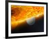 Artist's Impression of a Jupiter-Size Extrasolar Planet Being Eclipsed by its Parent Star-Stocktrek Images-Framed Photographic Print