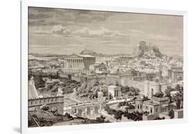 Artist's Impression of Athens, at the Time of the Emperor Hadrian, from 'El Mundo Ilustrado',…-European School-Framed Giclee Print