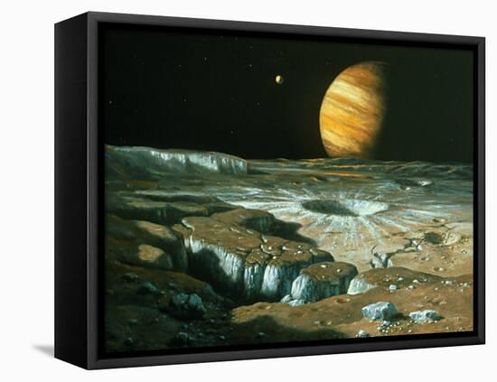 Artist's Impression of Jupiter Over Europa-Ludek Pesek-Framed Stretched Canvas