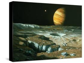 Artist's Impression of Jupiter Over Europa-Ludek Pesek-Stretched Canvas