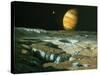 Artist's Impression of Jupiter Over Europa-Ludek Pesek-Stretched Canvas