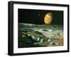 Artist's Impression of Jupiter Over Europa-Ludek Pesek-Framed Premium Photographic Print