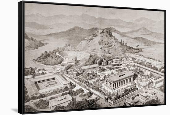 Artist's Impression of Olympia, Greece, at the Time of the Ancient Olympic Games, from 'El Mundo…-European School-Framed Stretched Canvas