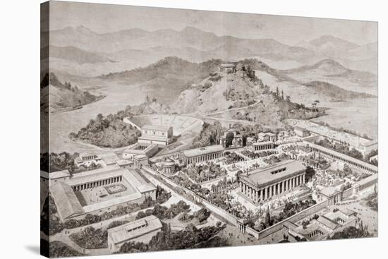 Artist's Impression of Olympia, Greece, at the Time of the Ancient Olympic Games, from 'El Mundo…-European School-Stretched Canvas