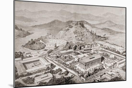 Artist's Impression of Olympia, Greece, at the Time of the Ancient Olympic Games, from 'El Mundo…-European School-Mounted Giclee Print