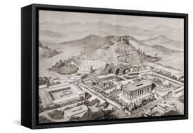 Artist's Impression of Olympia, Greece, at the Time of the Ancient Olympic Games, from 'El Mundo…-European School-Framed Stretched Canvas