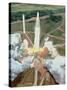 Artist's Impression of the Launch of An Ariane 5-David Ducros-Stretched Canvas