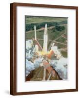 Artist's Impression of the Launch of An Ariane 5-David Ducros-Framed Photographic Print