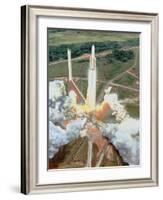 Artist's Impression of the Launch of An Ariane 5-David Ducros-Framed Photographic Print