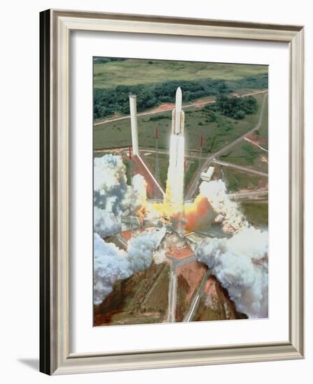 Artist's Impression of the Launch of An Ariane 5-David Ducros-Framed Photographic Print