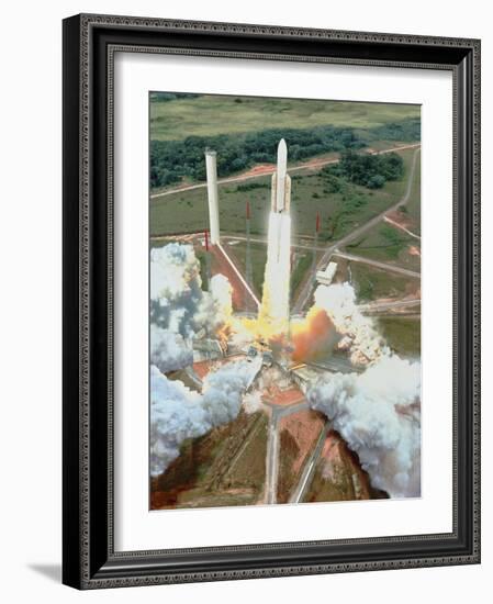 Artist's Impression of the Launch of An Ariane 5-David Ducros-Framed Photographic Print