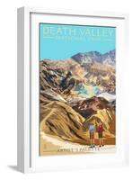 Artist's Palette - Death Valley National Park-Lantern Press-Framed Art Print