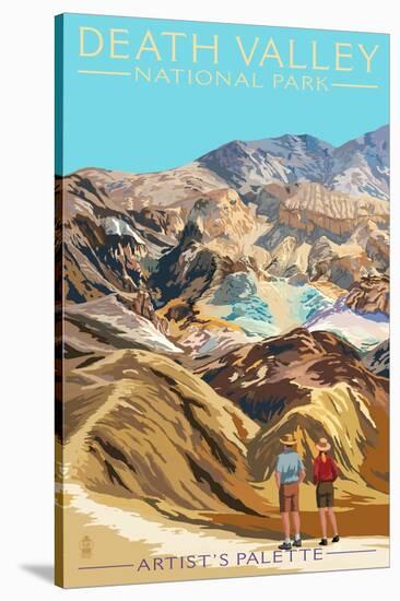 Artist's Palette - Death Valley National Park-Lantern Press-Stretched Canvas