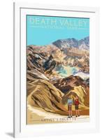 Artist's Palette - Death Valley National Park-Lantern Press-Framed Art Print