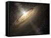 Artist's rendering of a solar system-null-Framed Stretched Canvas