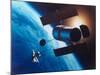 Artist's Rendering of Fully Deployed Hubble Space Telescope with Shuttle Orbiter in Vicinity-null-Mounted Photographic Print